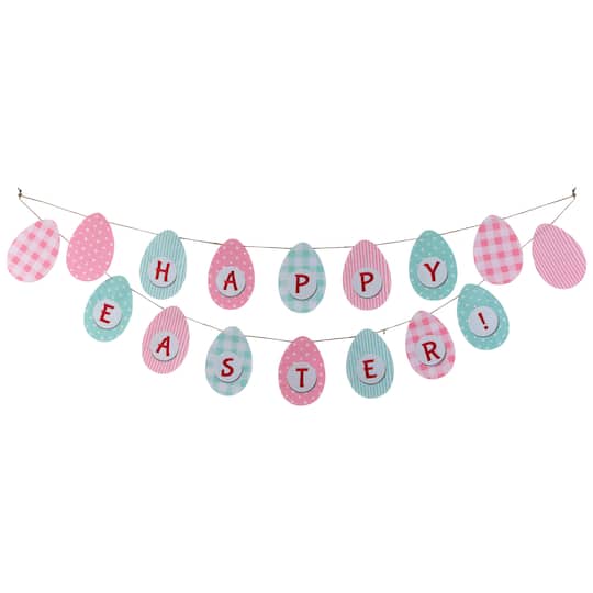 70&#x22; Pastel Patterned Happy Easter Hanging Banner